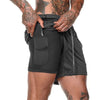 Summer Men Fitness Sporting Shorts Hidden Mobile Phone Inside Pockets Joggers Training Shorts Solid Workout Gym Shorts ,GA301