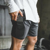 2019 Men's Fitness Shorts With Mobile Phone Inside Pockets Jogger Shorts Training Sporting Shorts Solid Workout Gym Shorts Pants