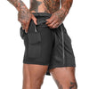 2019 Men's Fitness Shorts With Mobile Phone Inside Pockets Jogger Shorts Training Sporting Shorts Solid Workout Gym Shorts Pants