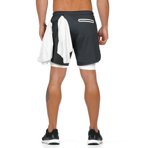 2019 Men's Fitness Shorts With Mobile Phone Inside Pockets Jogger Shorts Training Sporting Shorts Solid Workout Gym Shorts Pants