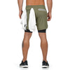 2019 Men's Fitness Shorts With Mobile Phone Inside Pockets Jogger Shorts Training Sporting Shorts Solid Workout Gym Shorts Pants