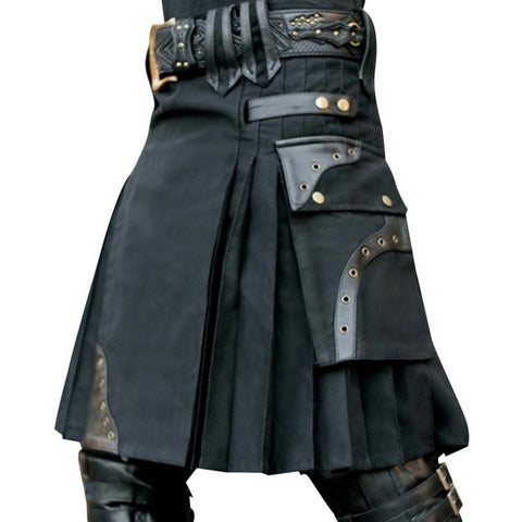 CYSINCOS 2019 Scottish Mens Kilt Traditional Skirt Metal Classic Retro Traditional Personality Kilts Check Pattern Men Skirts