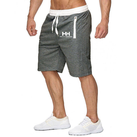 Summer Men's Printed Shorts Casual Mid Waist Beach Shorts Solid H Straight Drawstring Shorts Four Colors M-3XL