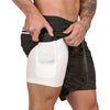 2019 Men's 2 in 1 Joggers Shorts Security Pockets Men's Double Layer Shorts With Pocket Fitness Shorts Solid Camo Workout Shorts