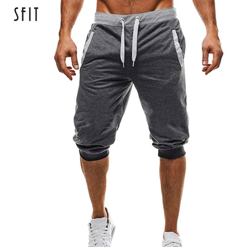 SFIT New Mens Jogger Casual Slim Harem Shorts Soft 3/4 Trousers Fashion New Brand Men Sweatpants Summer Comfy Male Shorts 2019